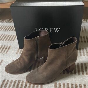 J. Crew Aggie Suede Ankle Boots Mink/Brown - Size 9.5